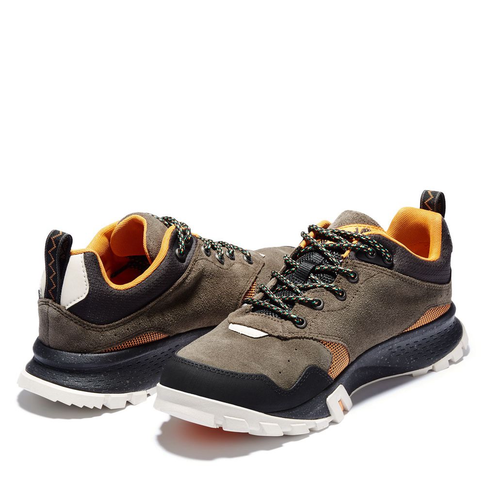 Timberland Mens Hiking Shoes Garrison Trail Low Waterproof - Olive/Black - India VS6975428